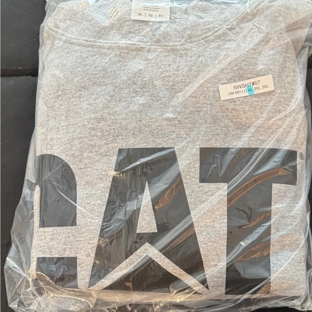 Caterpillar Gray Hoodie with Black Logo